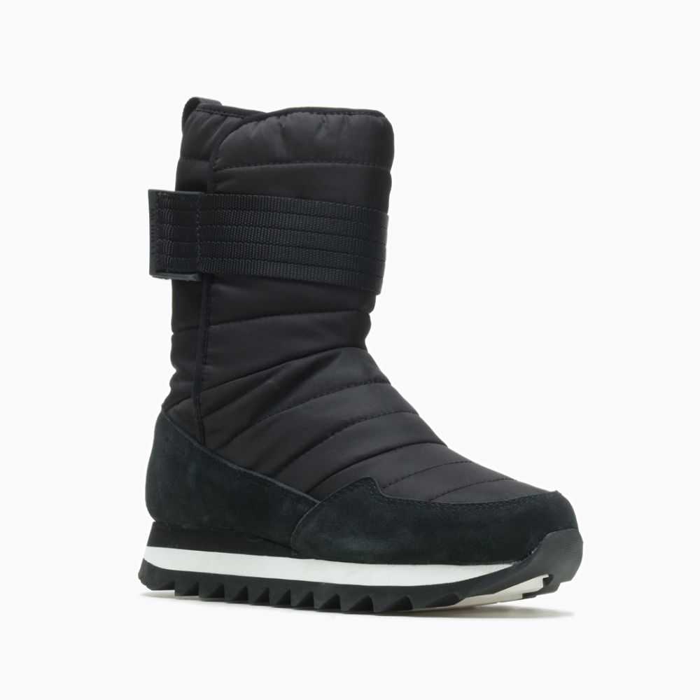 Botas De Invierno Merrell Alpine Altos Correa Mujer Negros | México-6849202