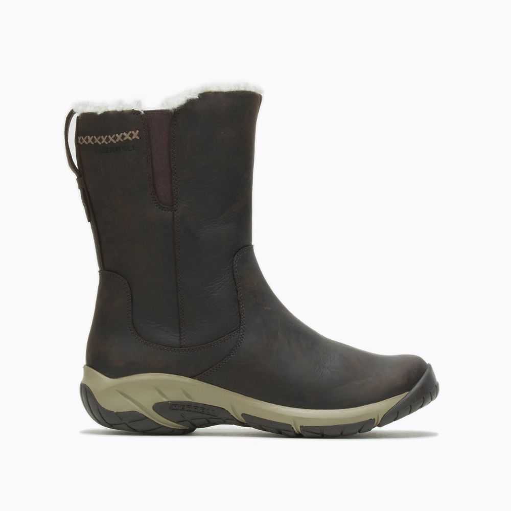 Botas De Invierno Merrell Encore 4 Altos Zip Anchos Mujer Marrom Oscuro | México-4390867