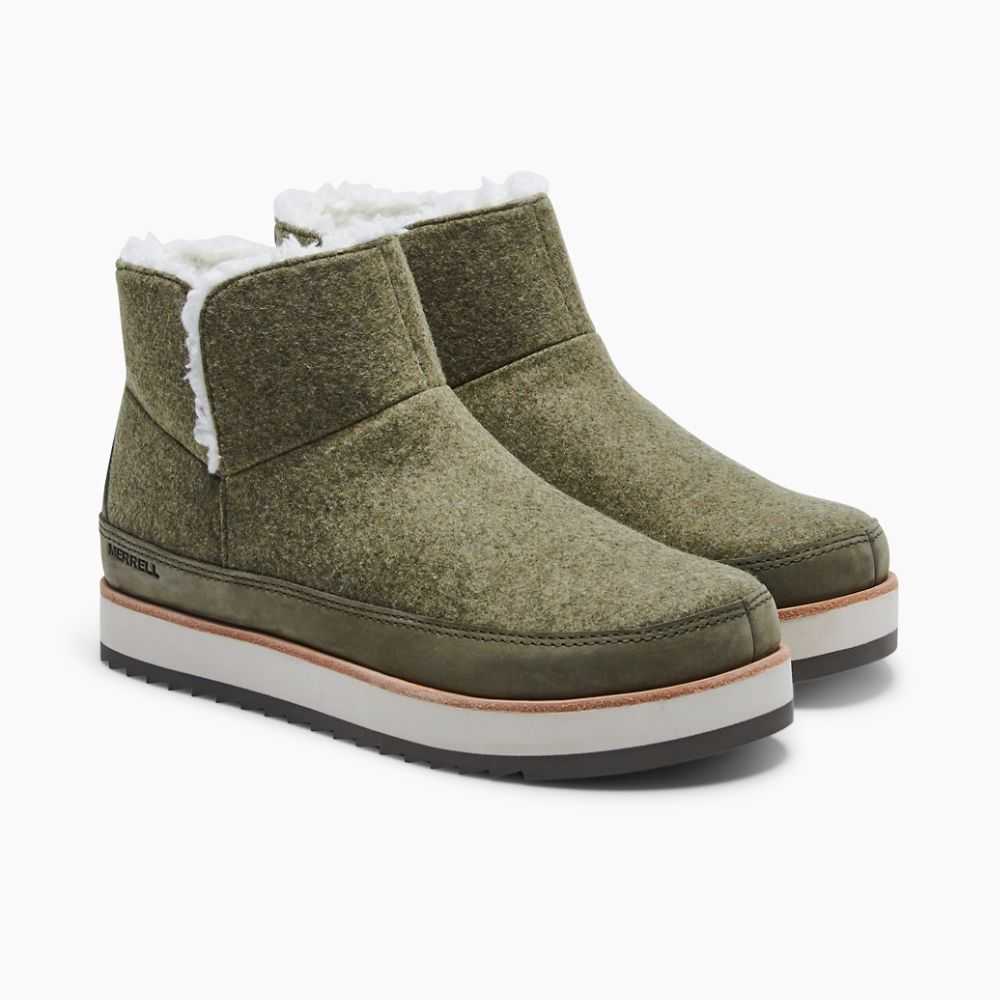 Botas De Invierno Merrell Juno Pull On Mujer Verde Oliva | México-6246809