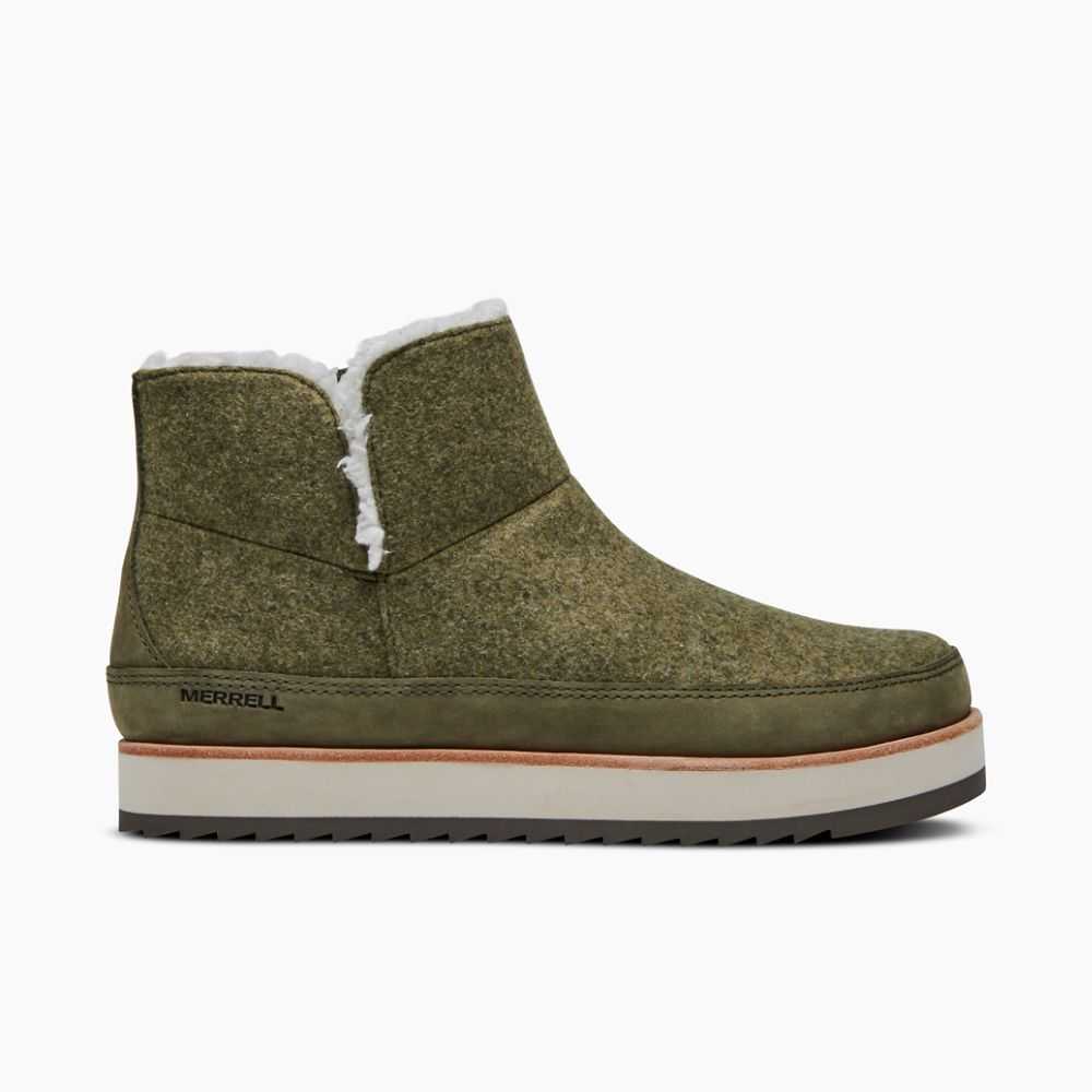 Botas De Invierno Merrell Juno Pull On Mujer Verde Oliva | México-6246809