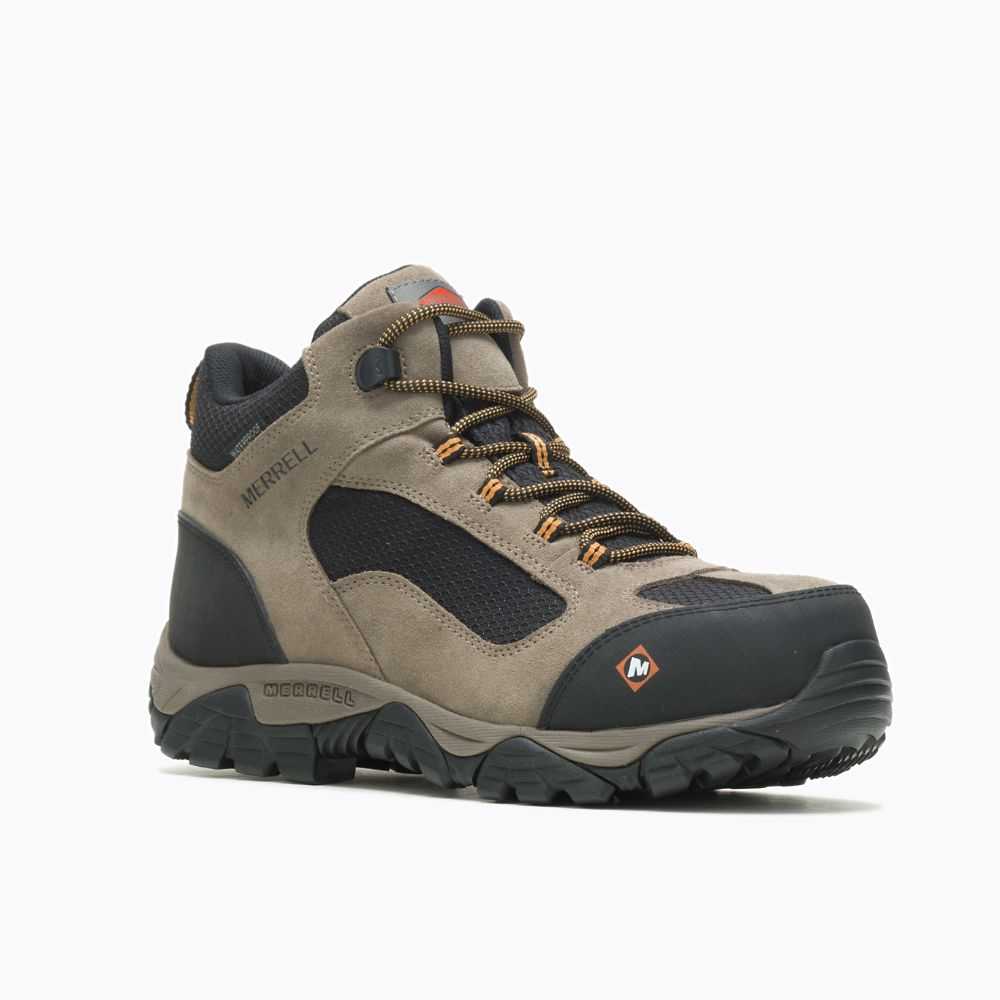 Botas De Seguridad Merrell Moab Mid Hombre Grises Oscuro Marrom Claro | México-0467689