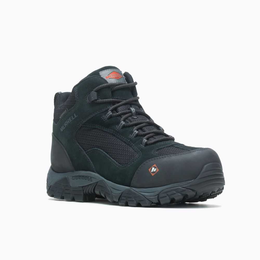 Botas De Seguridad Merrell Moab Mid Hombre Negros | México-0634786