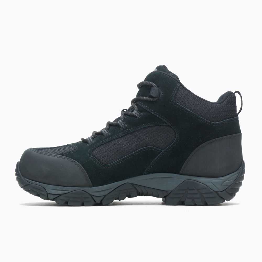 Botas De Seguridad Merrell Moab Mid Hombre Negros | México-0634786