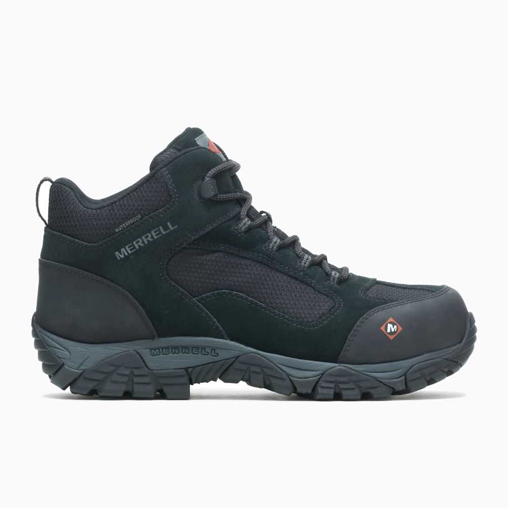 Botas De Seguridad Merrell Moab Mid Hombre Negros | México-2786493