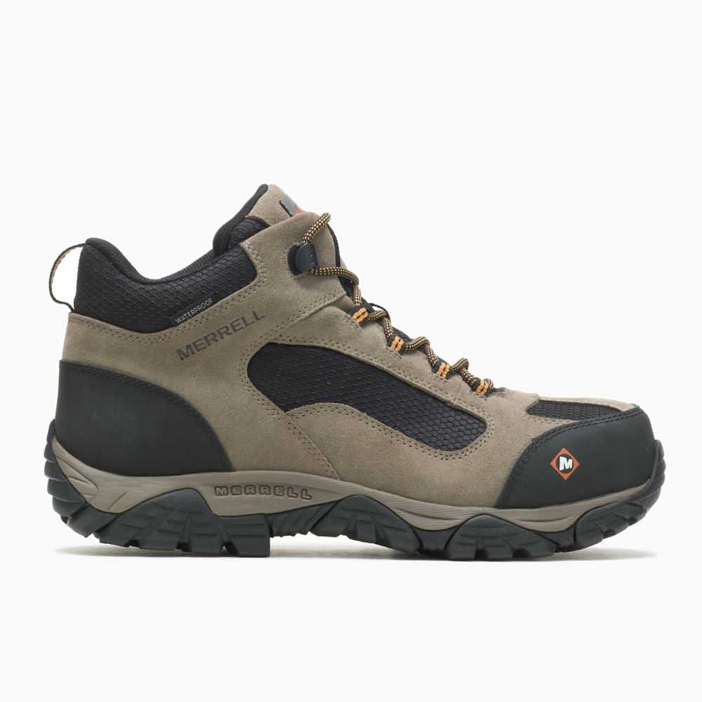 Botas De Seguridad Merrell Moab Mid Hombre Grises Oscuro Marrom Claro | México-9478366