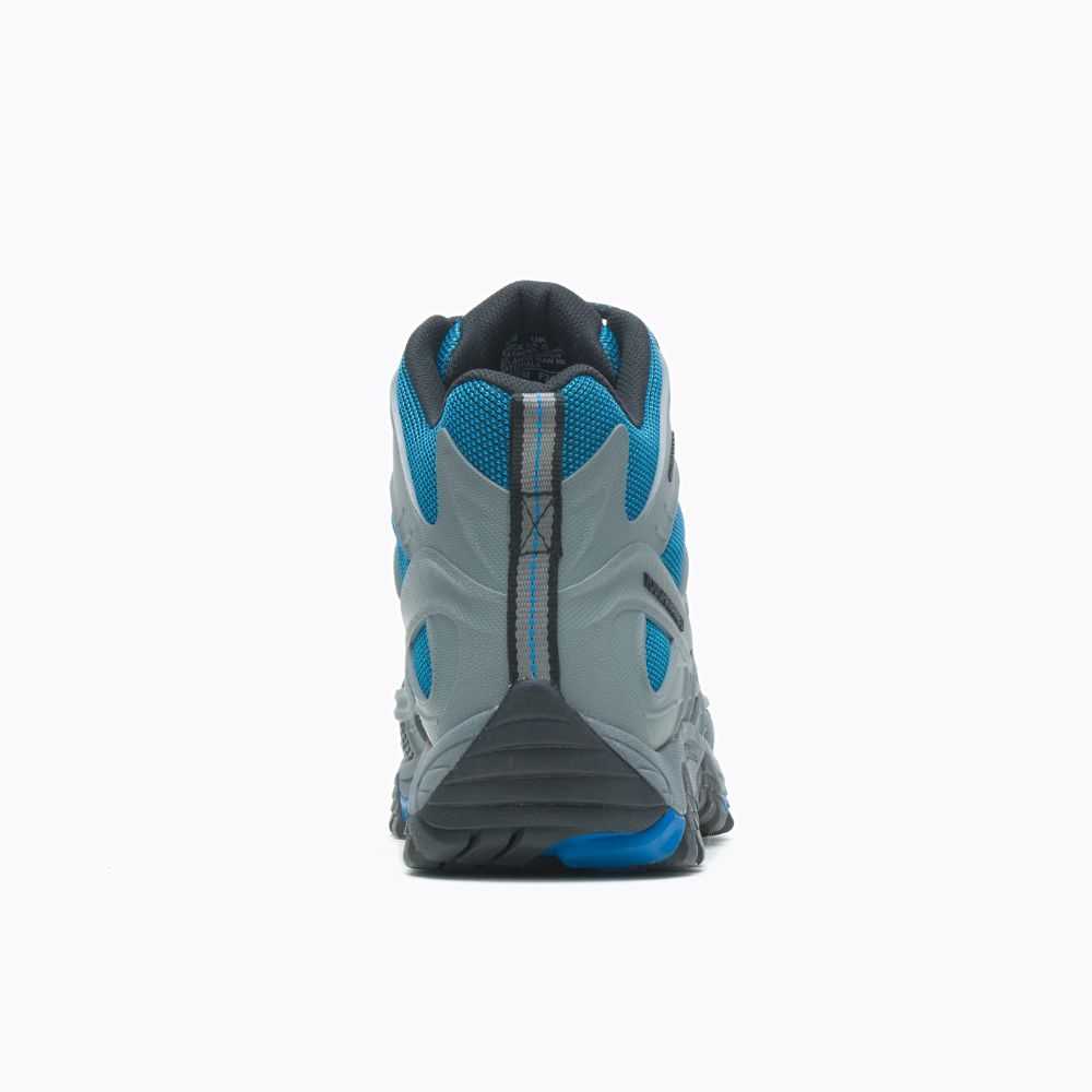 Botas De Seguridad Merrell Moab Velocity Mid Hombre Grises Claro Azul Rey | México-0982372