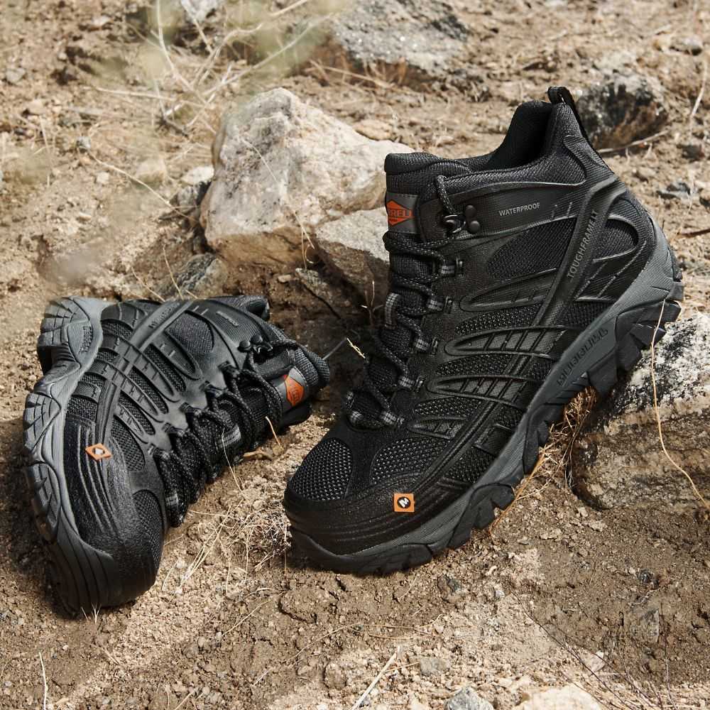 Botas De Seguridad Merrell Moab Velocity Mid Hombre Grises Claro Azul Rey | México-0982372