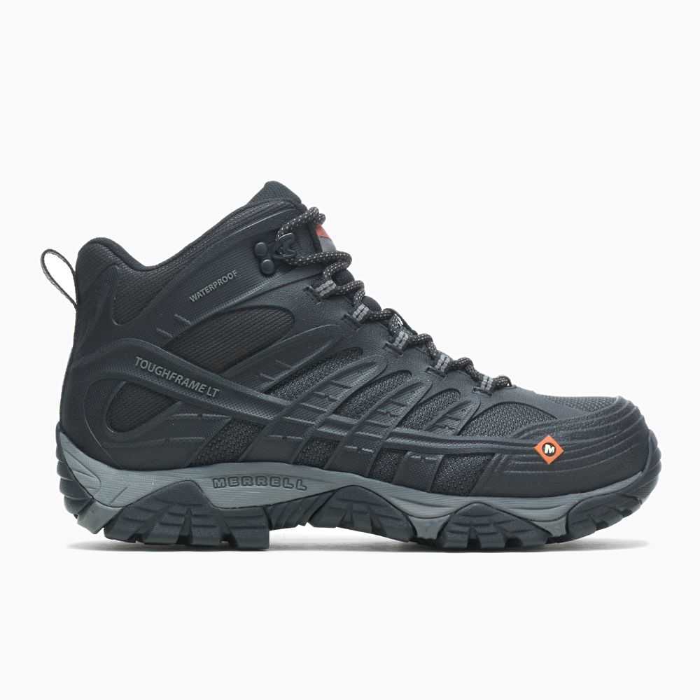 Botas De Seguridad Merrell Moab Velocity Mid Hombre Negros | México-6308296