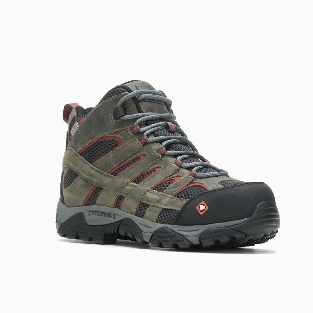 Botas De Seguridad Merrell Moab Vertex Mid Hombre Verdes Oscuro | México-0239264