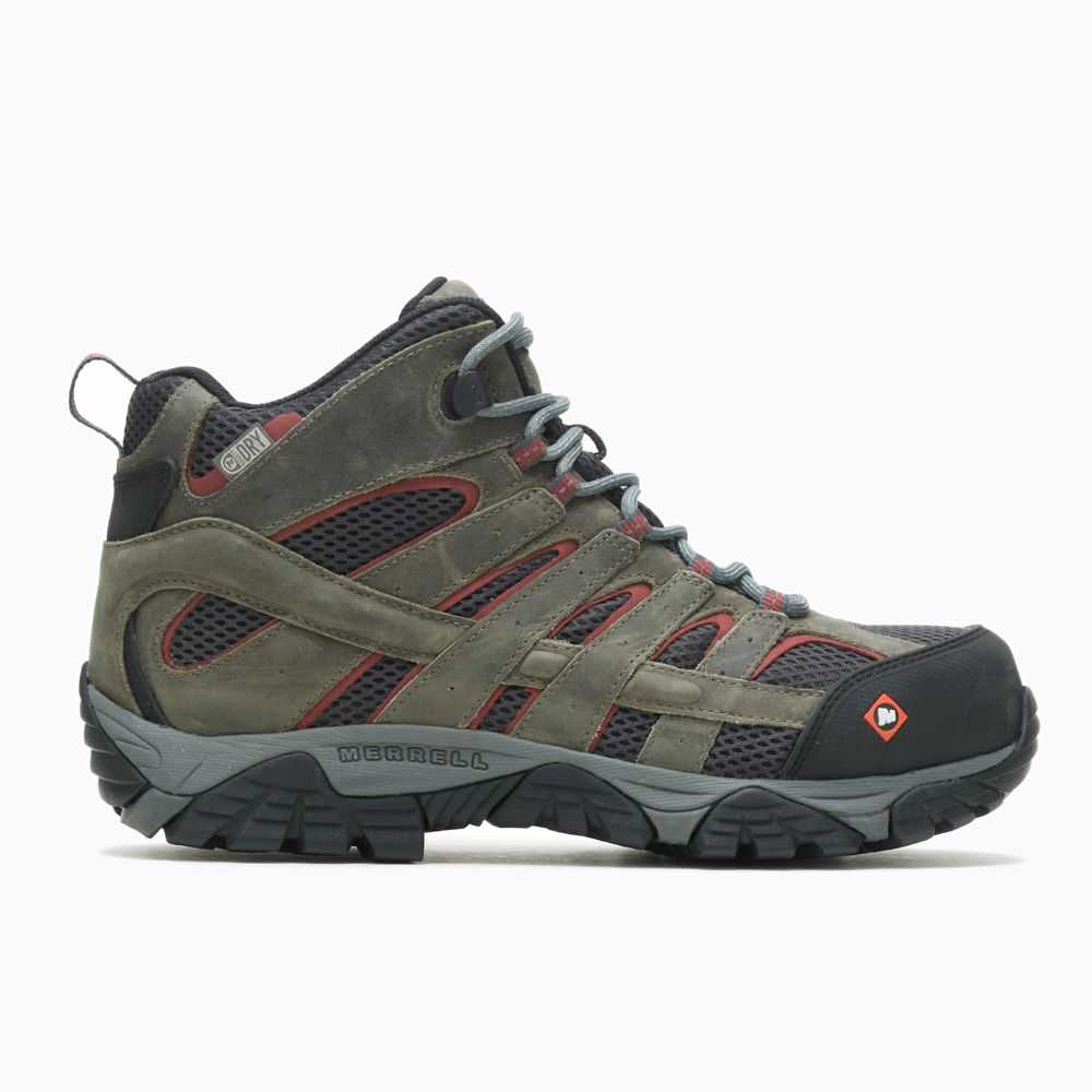 Botas De Seguridad Merrell Moab Vertex Mid Hombre Verdes Oscuro | México-0239264