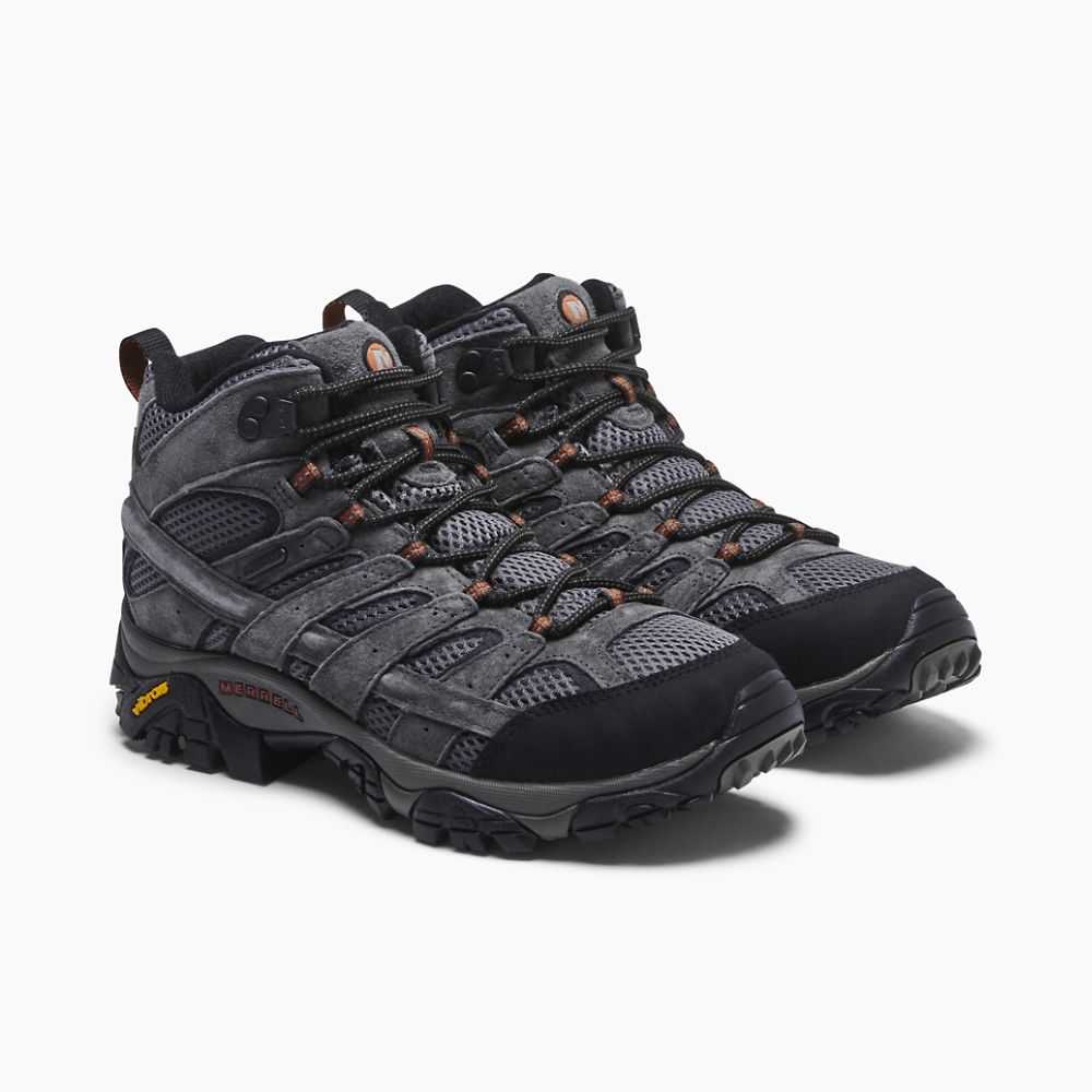 Botas De Senderismo Merrell Moab 2 Mid Hombre Grises Claro Verdes | México-3026687