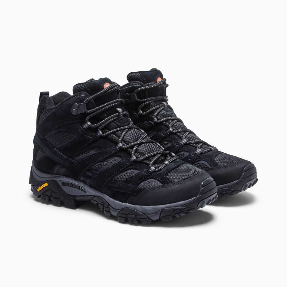 Botas De Senderismo Merrell Moab 2 Mid Ventilator Anchos Hombre Negros | México-8346092