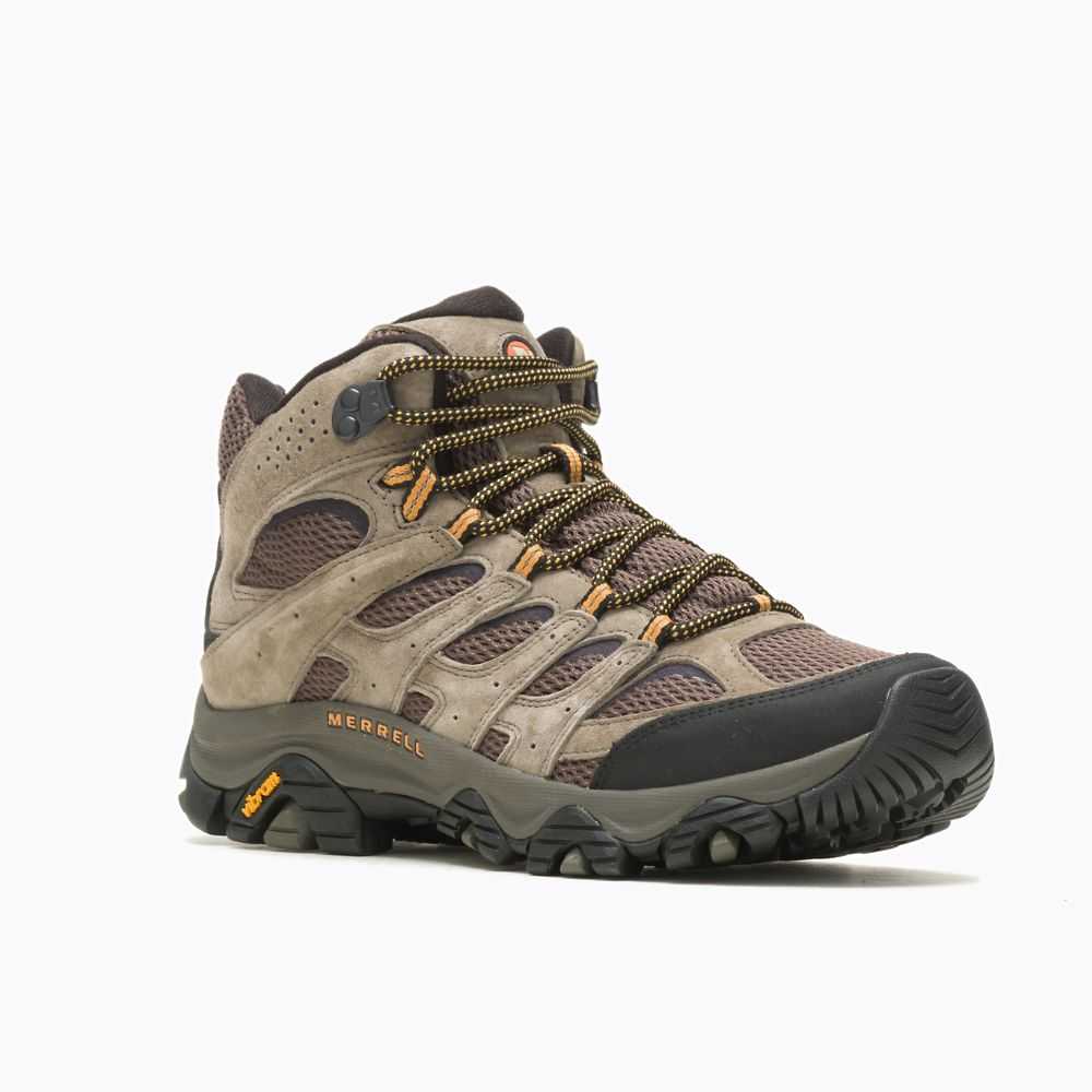 Botas De Senderismo Merrell Moab 3 Mid Anchos Hombre Grises Oscuro Marrom Claro | México-3276046