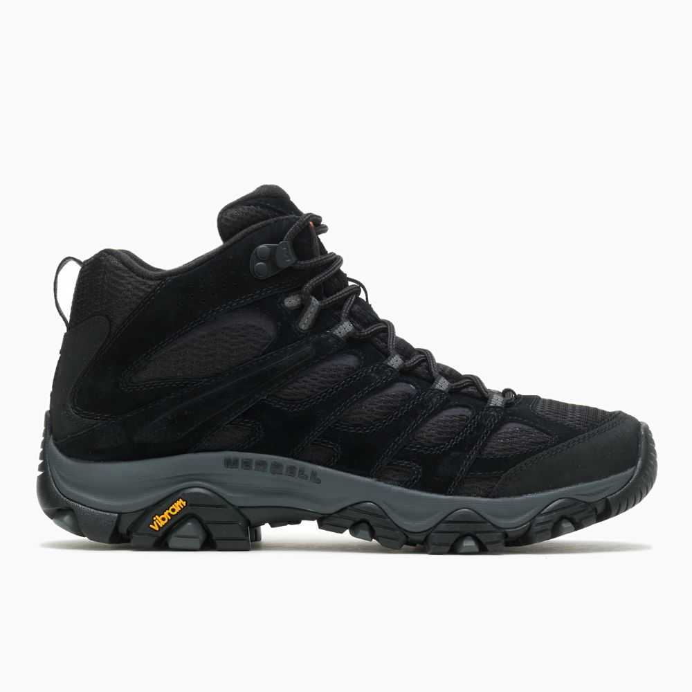 Botas De Senderismo Merrell Moab 3 Mid Hombre Negros | México-2620893