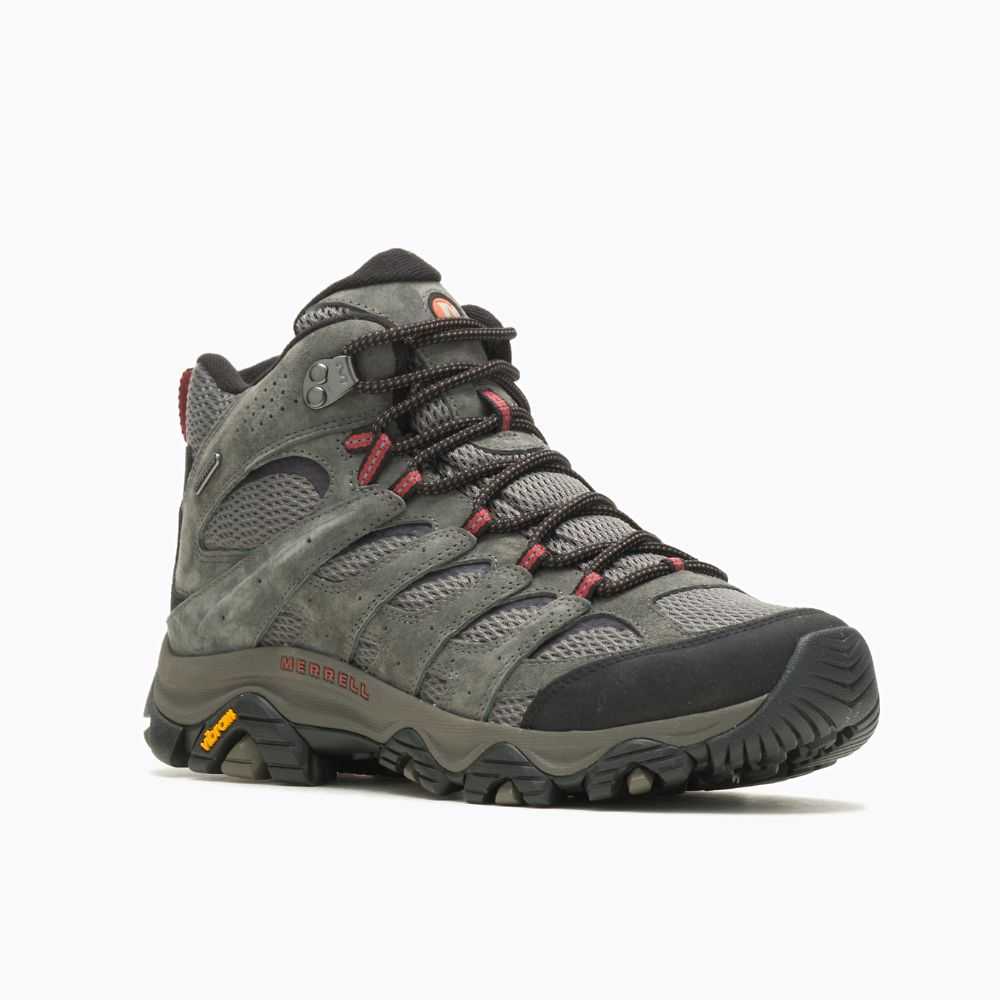 Botas De Senderismo Merrell Moab 3 Mid Hombre Grises Claro Verdes | México-2726349