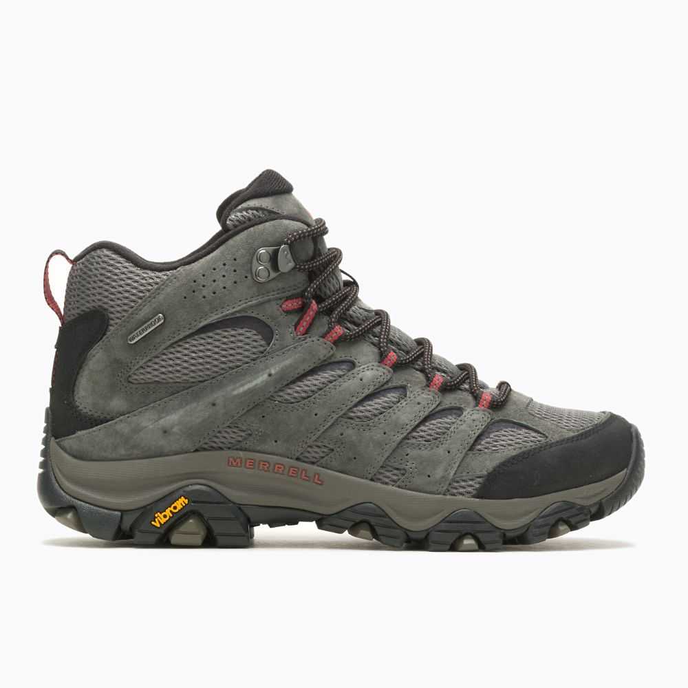 Botas De Senderismo Merrell Moab 3 Mid Hombre Grises Claro Verdes | México-6386907