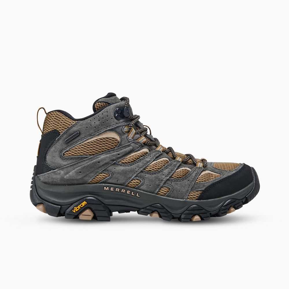 Botas De Senderismo Merrell Moab 3 Mid Hombre Marrom Claro Grises | México-9623402