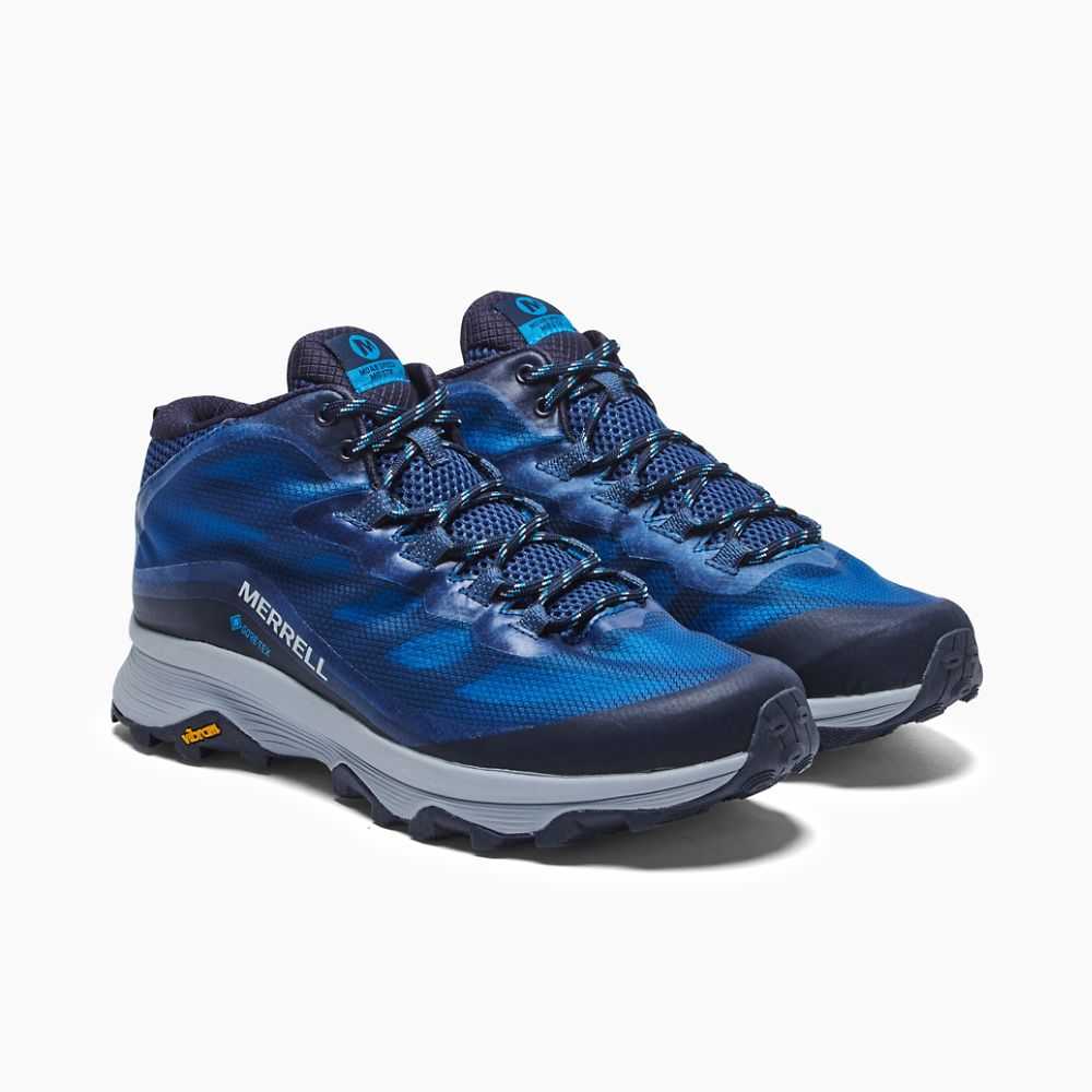 Botas De Senderismo Merrell Moab Speed Mid GORE-TEX® Hombre Azul Marino | México-0648736