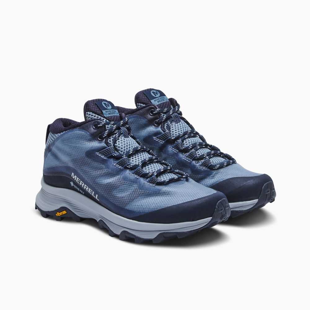 Botas De Senderismo Merrell Moab Speed Mid GORE-TEX® Mujer Azul Marino | México-6327964