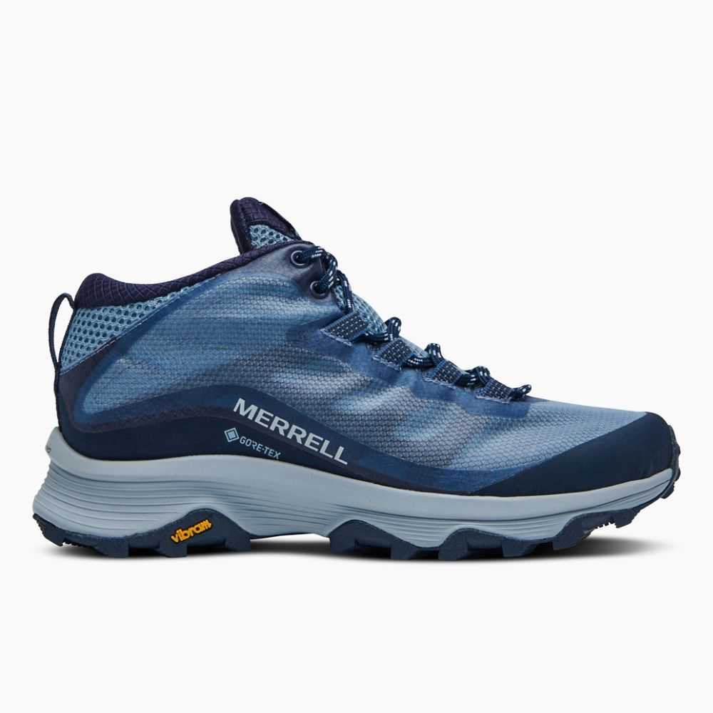 Botas De Senderismo Merrell Moab Speed Mid GORE-TEX® Mujer Azul Marino | México-6327964