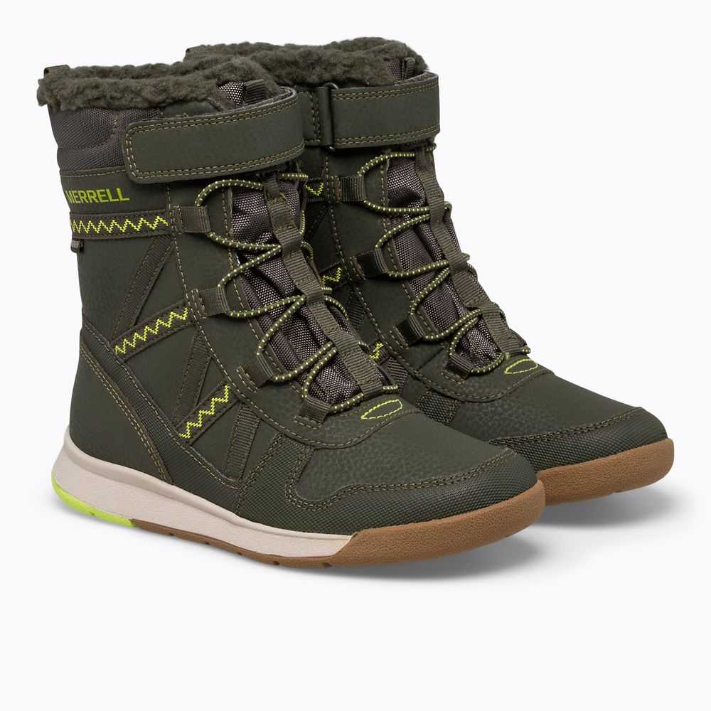 Botas Impermeables Merrell Snow Crush 2.0 Niña Verde Oliva Verdes Claro | México-2968427