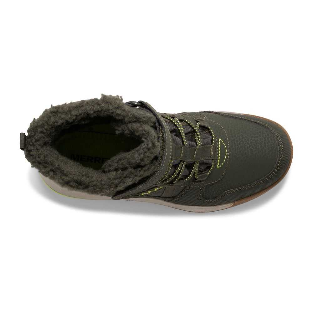 Botas Impermeables Merrell Snow Crush 2.0 Niño Verde Oliva Verdes Claro | México-6462832