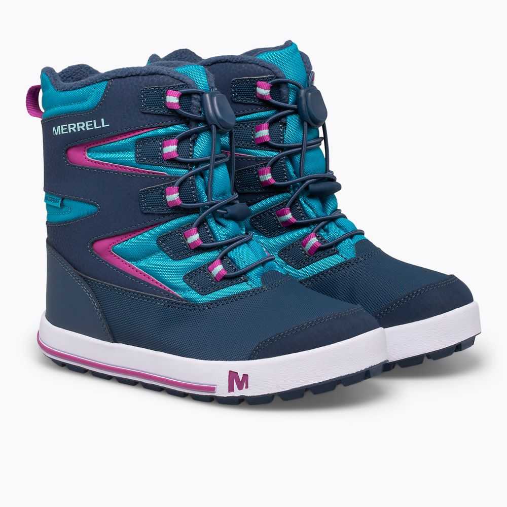 Botas Nieve Merrell Snow Bank 3.0 Niña Azul Marino Turquesa | México-6326279