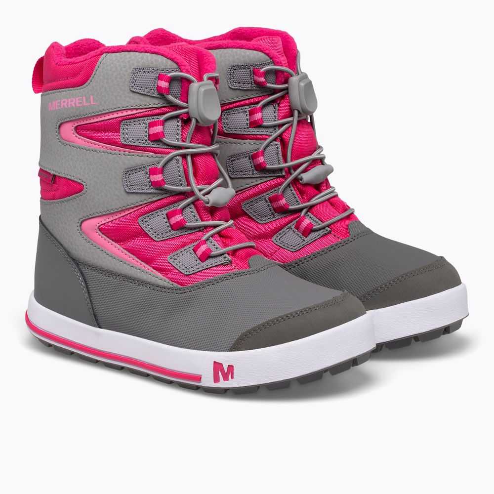 Botas Nieve Merrell Snow Bank 3.0 Niña Grises Fucsia | México-0769342