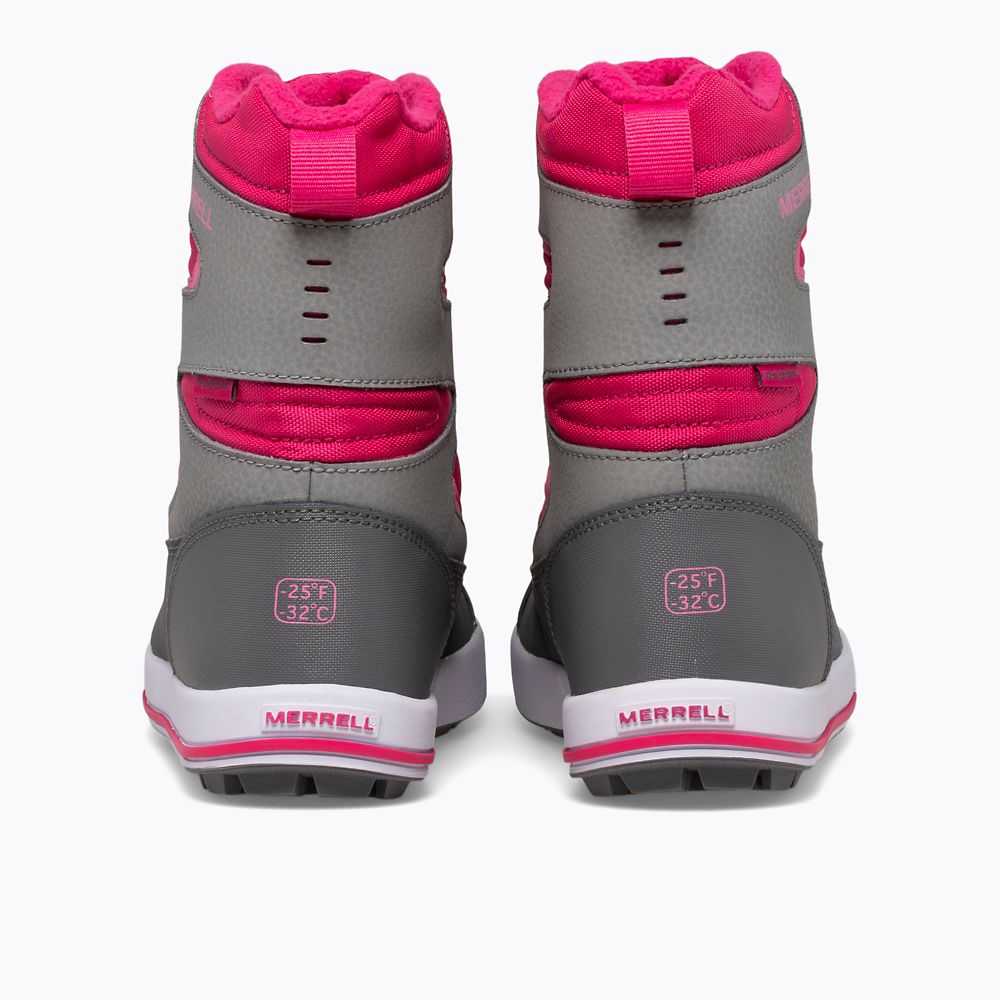 Botas Nieve Merrell Snow Bank 3.0 Niña Grises Fucsia | México-0769342