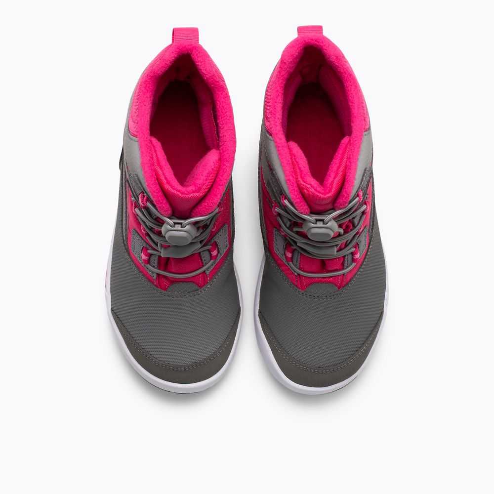 Botas Nieve Merrell Snow Bank 3.0 Niña Grises Fucsia | México-0769342