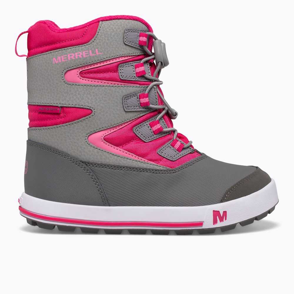 Botas Nieve Merrell Snow Bank 3.0 Niña Grises Fucsia | México-0769342