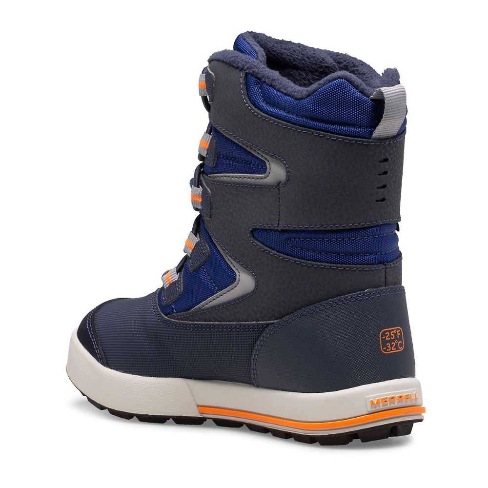 Botas Nieve Merrell Snow Bank 3.0 Niño Azul Marino Naranjas | México-2076482