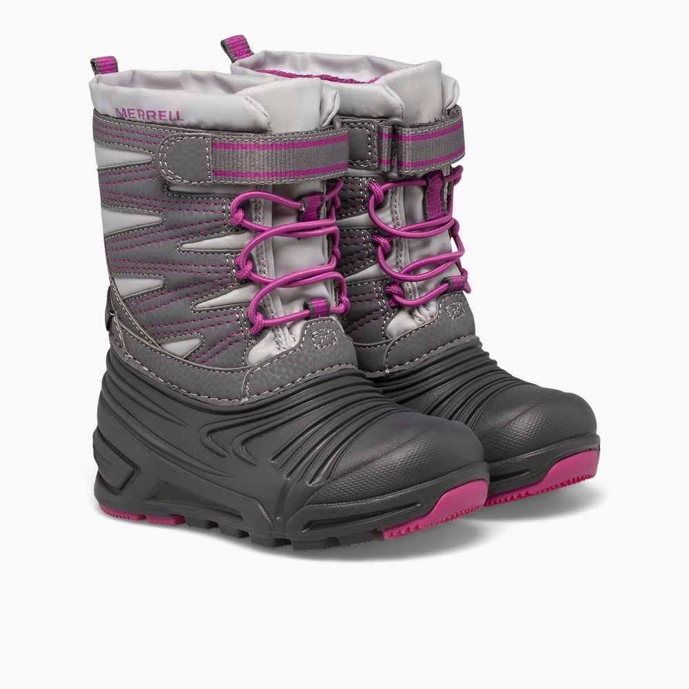 Botas Nieve Merrell Snow Quest Lite 3.0 Niño Grises Fucsia | México-4026867