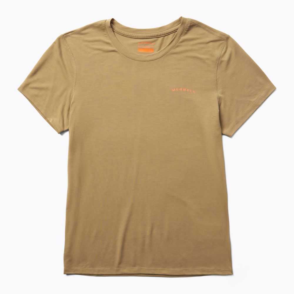 Camisas Merrell Tencel Mujer Kaki | México-8702396