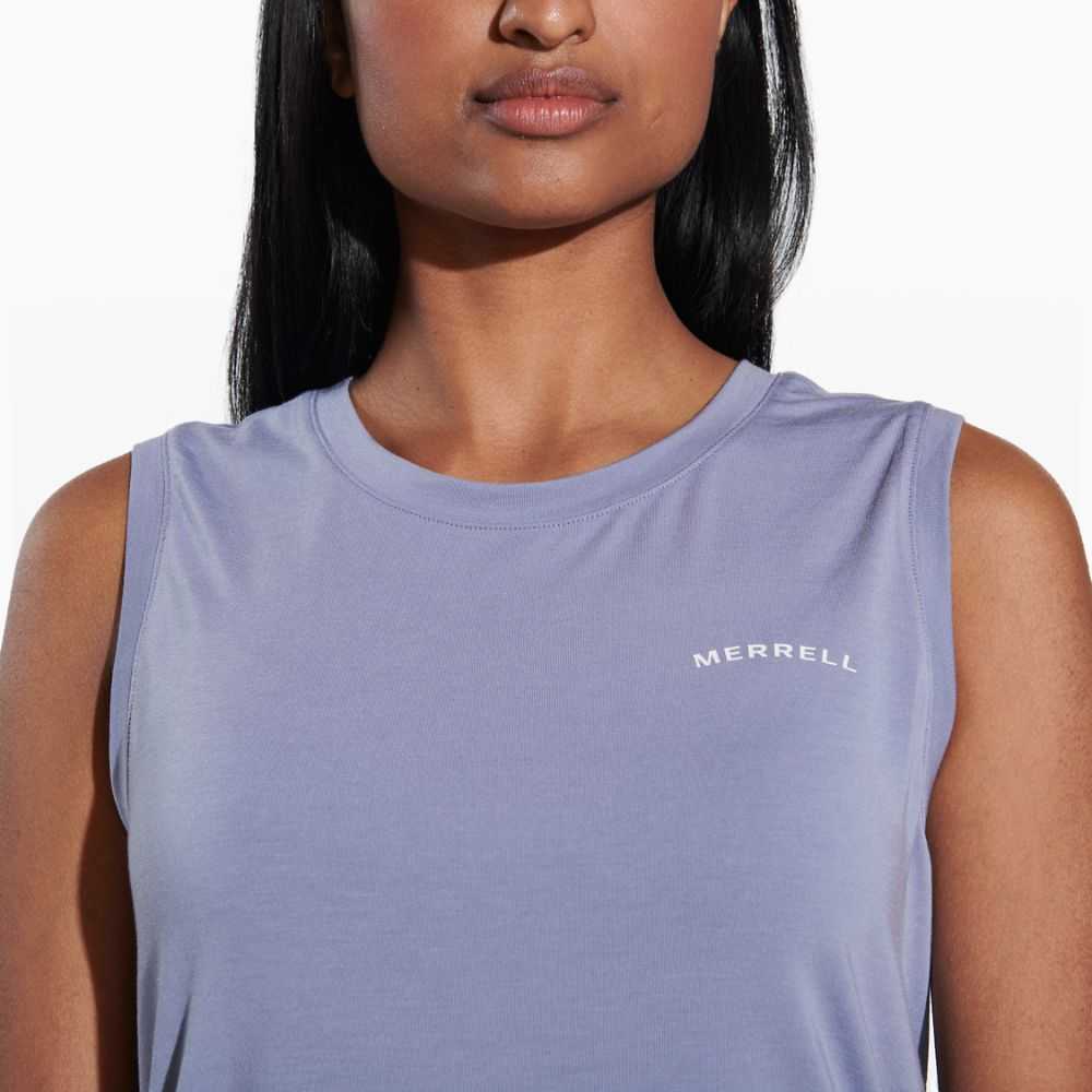 Camisetas Sin Mangas Merrell Tencel Mujer Plateados | México-8702693