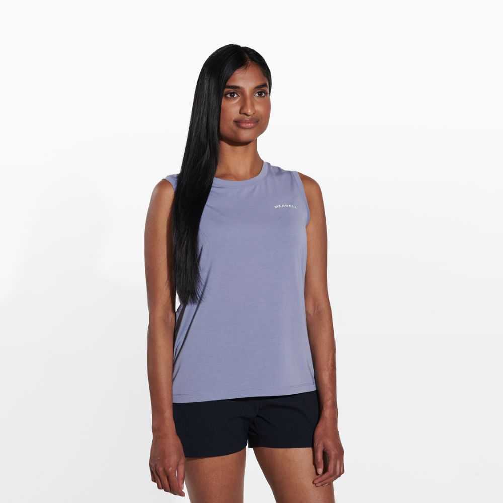 Camisetas Sin Mangas Merrell Tencel Mujer Plateados | México-8702693