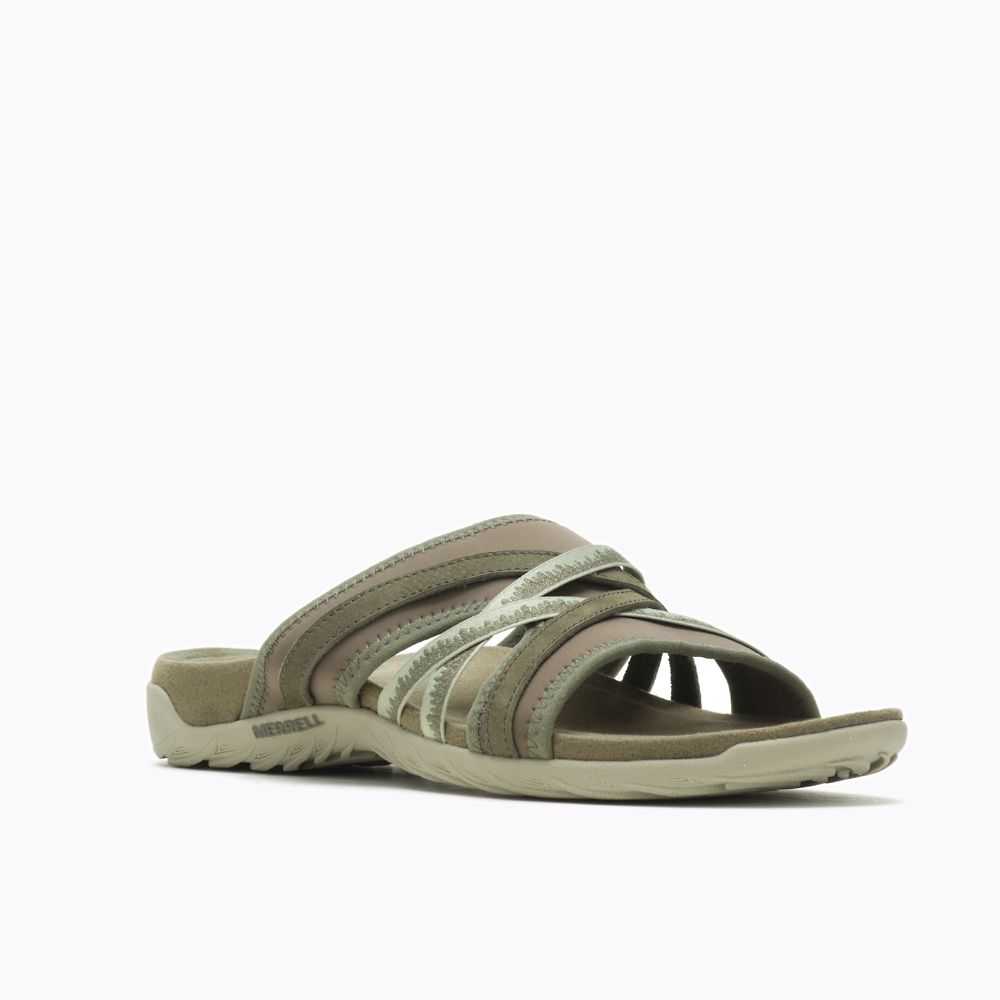 Sandalias Merrell Terran 3 Cush Chanclas Mujer Verde Oliva | México-2367824