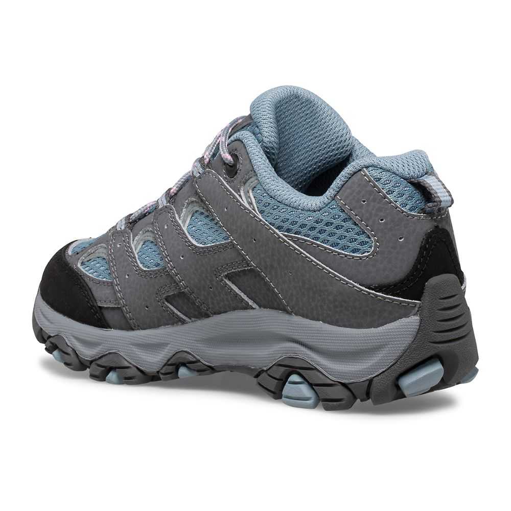 Tenis Merrell Moab 3 Low Encaje Niño Azules Grises | México-7924306