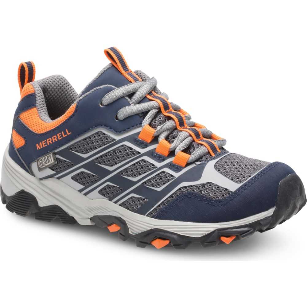 Tenis Merrell Moab FST Low Niño Azul Marino Grises Naranjas | México-2239478