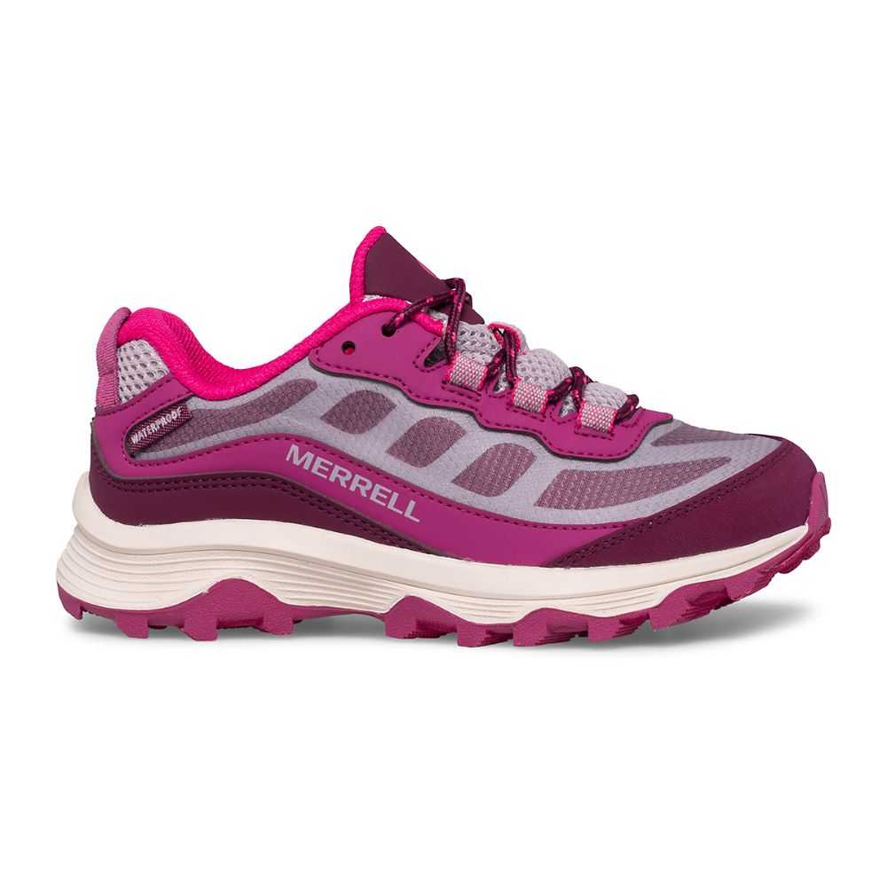 Tenis Merrell Moab Speed Low Niño Grises Fucsia | México-7984266