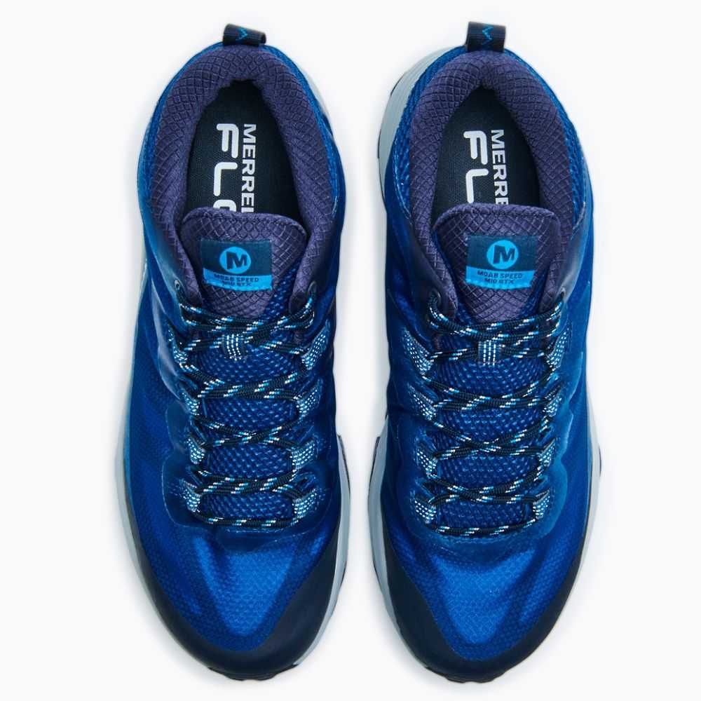 Tenis Merrell Moab Speed Mid GORE-TEX® Hombre Azul Marino | México-2603248