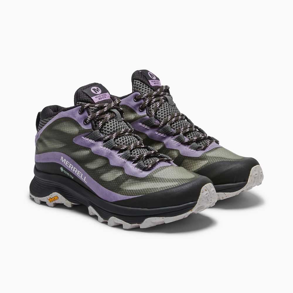 Tenis Merrell Moab Speed Mid GORE-TEX® Mujer Verdes Oscuro | México-8039