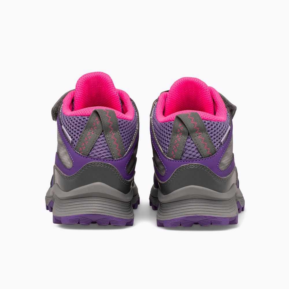 Tenis Merrell Moab Speed Mid Niña Grises Rosas Morados | México-8364790