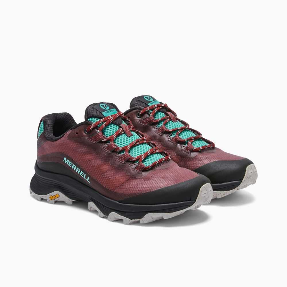 Tenis Senderismo Merrell Moab Speed Anchos Mujer Vino | México-6736022