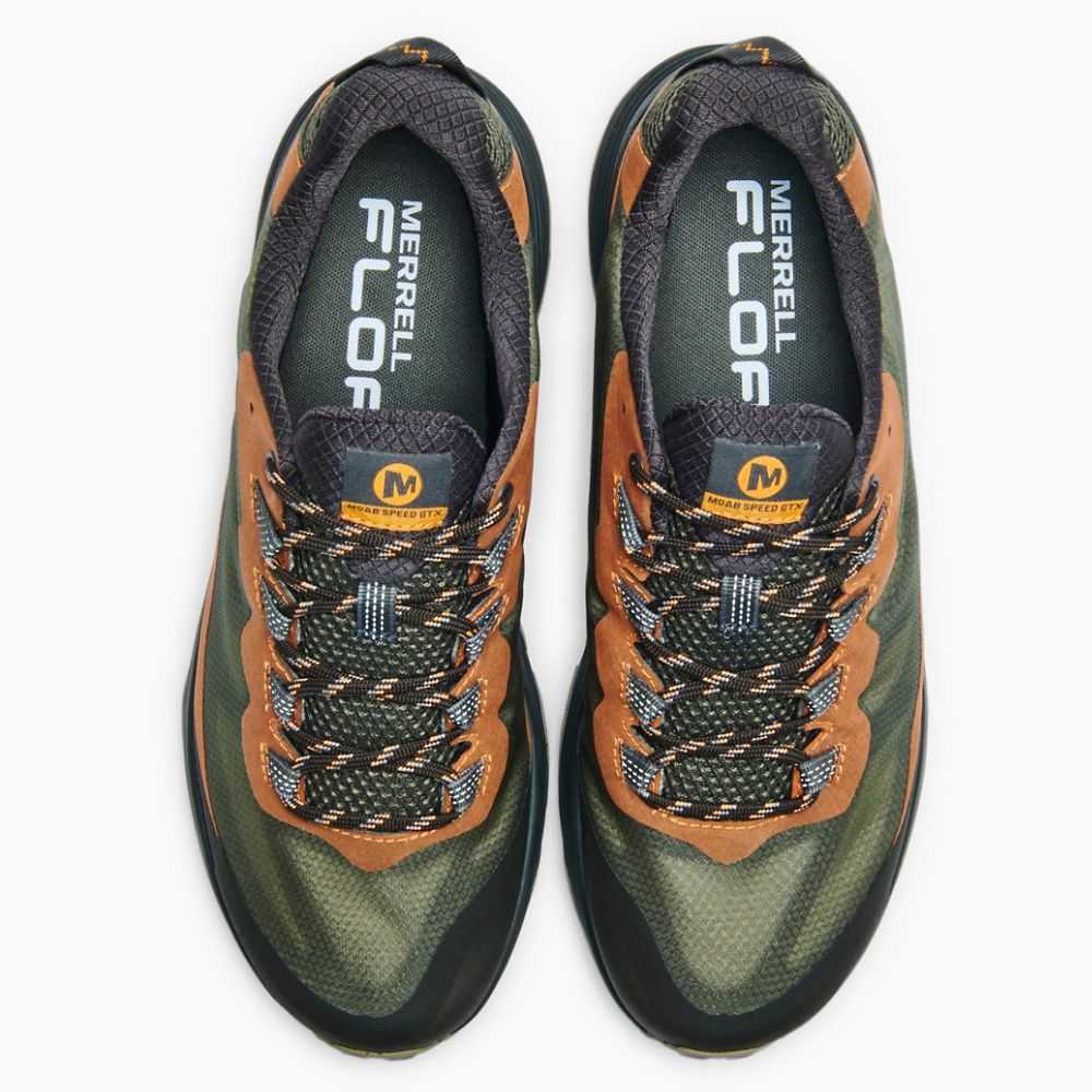 Tenis Senderismo Merrell Moab Speed GORE-TEX® Hombre Verdes Oscuro | México-3829260