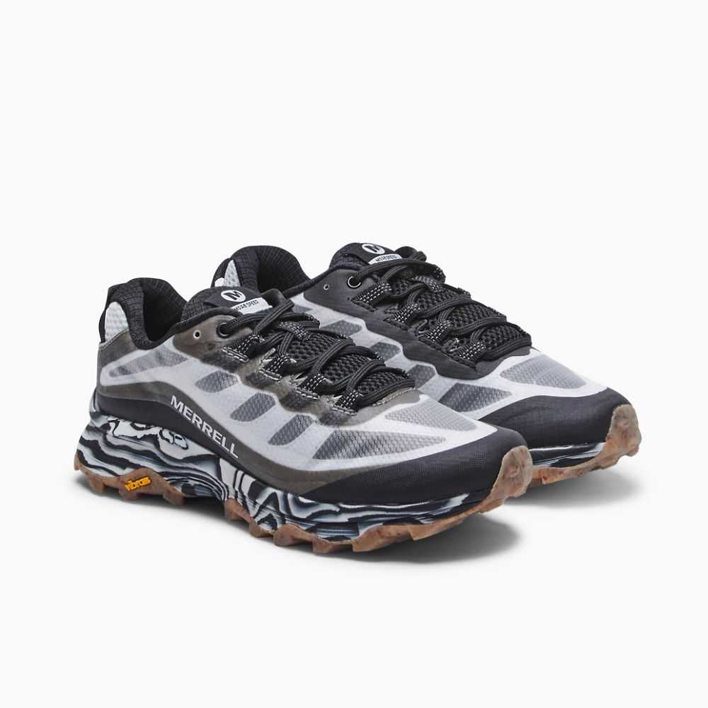 Tenis Senderismo Merrell Moab Speed Hombre Negros Blancos | México-2294766