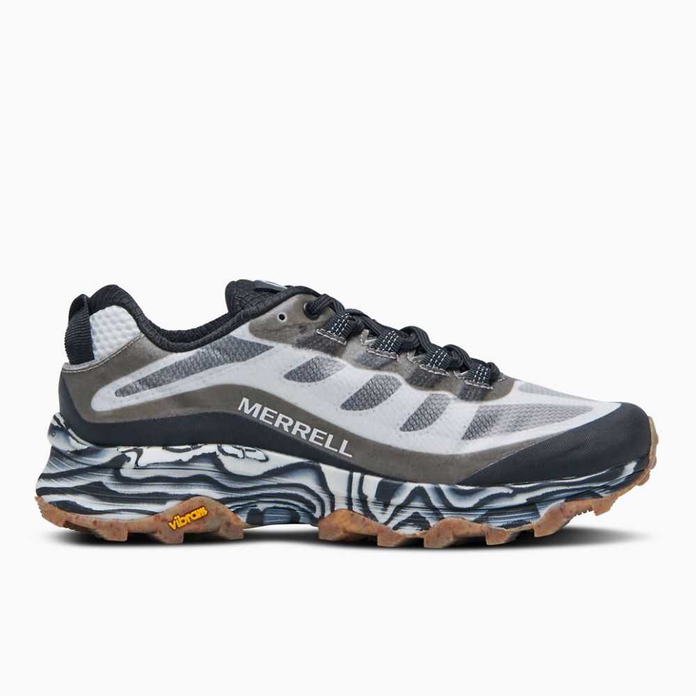 Tenis Senderismo Merrell Moab Speed Hombre Negros Blancos | México-2294766