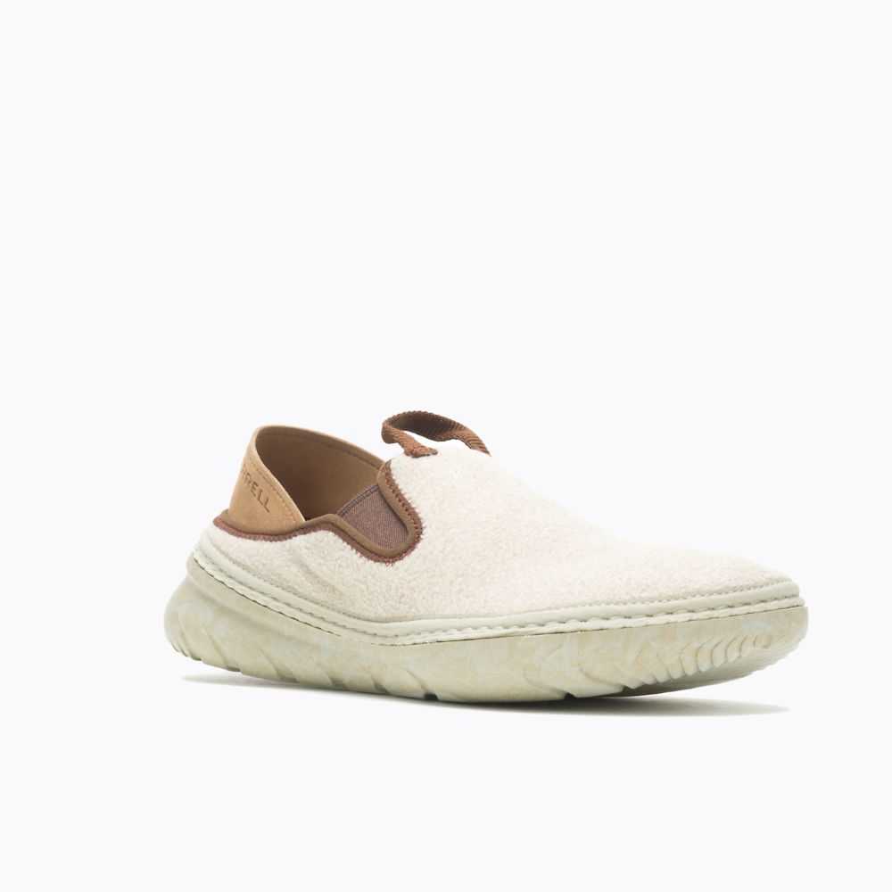 Tenis Sin Agujetas Merrell Hut Moc Cozy II Mujer Beige | México-4276089