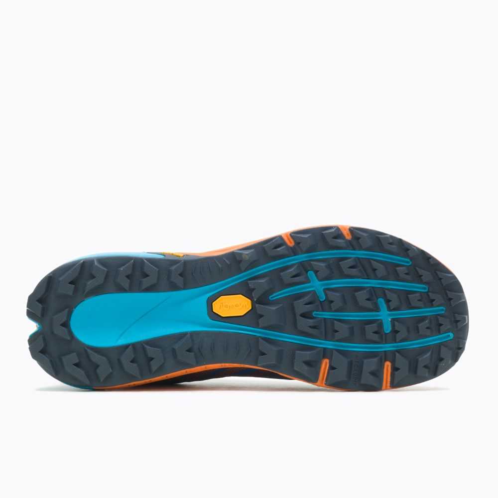 Tenis Trail Running Merrell Agility Peak 4 Hombre Azur Naranjas | México-6498360