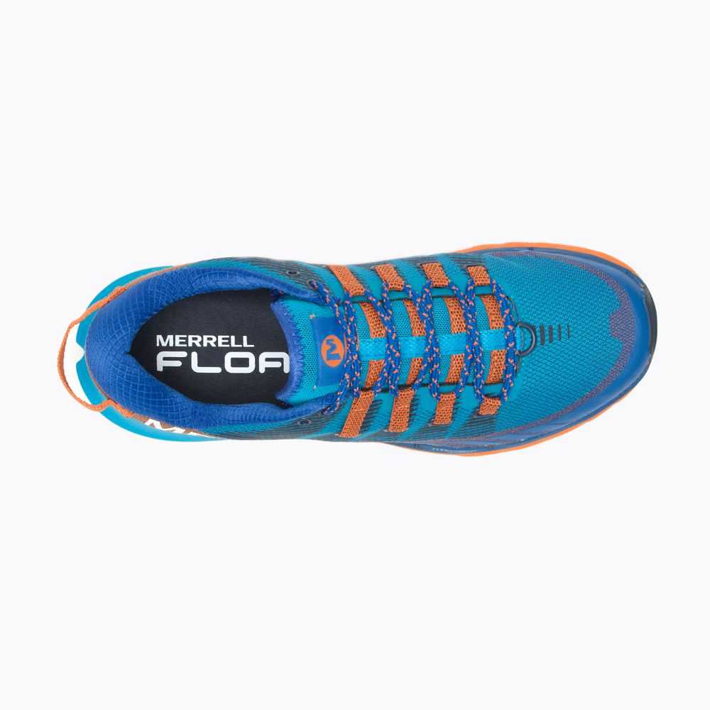 Tenis Trail Running Merrell Agility Peak 4 Hombre Azur Naranjas | México-6498360